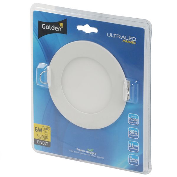 Luminaria-Plafon-LED-de-Embutir-6W-Redonda-Branco-Quente-13cm-Ultra-LED-|-Golden®-2